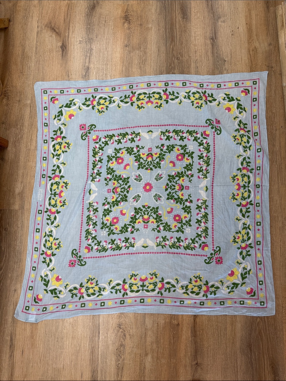 Secret Garden Cotton Scarf Ceil/Light Blue